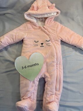 First Wish - NWOT Pink Hooded Baby One Piece